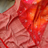 Red & Orange Pure Banarasi Bandhani Silk Saree - Image 2