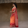 Red & Orange Pure Banarasi Bandhani Silk Saree