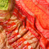 Orange Banarasi Georgette Rai Bandhani Saree - Image 7