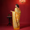 Mango Yellow Banarasi Bandhani Georgette Saree - Image 5