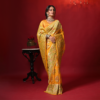 Mango Yellow Banarasi Bandhani Georgette Saree - Image 2