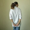 White Shirt with Artistic Face Embroidery - Image 3