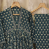 Blue Block print Flared Kurti